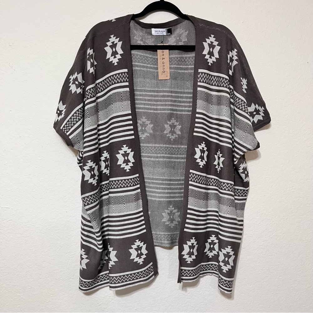 New Jon &‎ Anna Cardigan Open Front Women Sweater Size 2X NWT